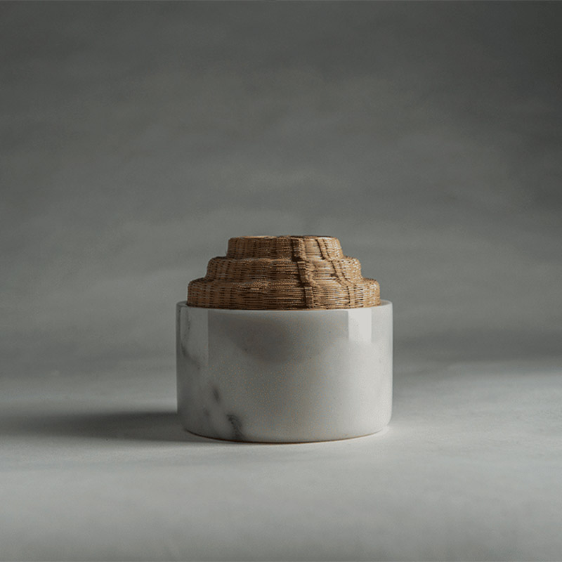 Round Short Container - White