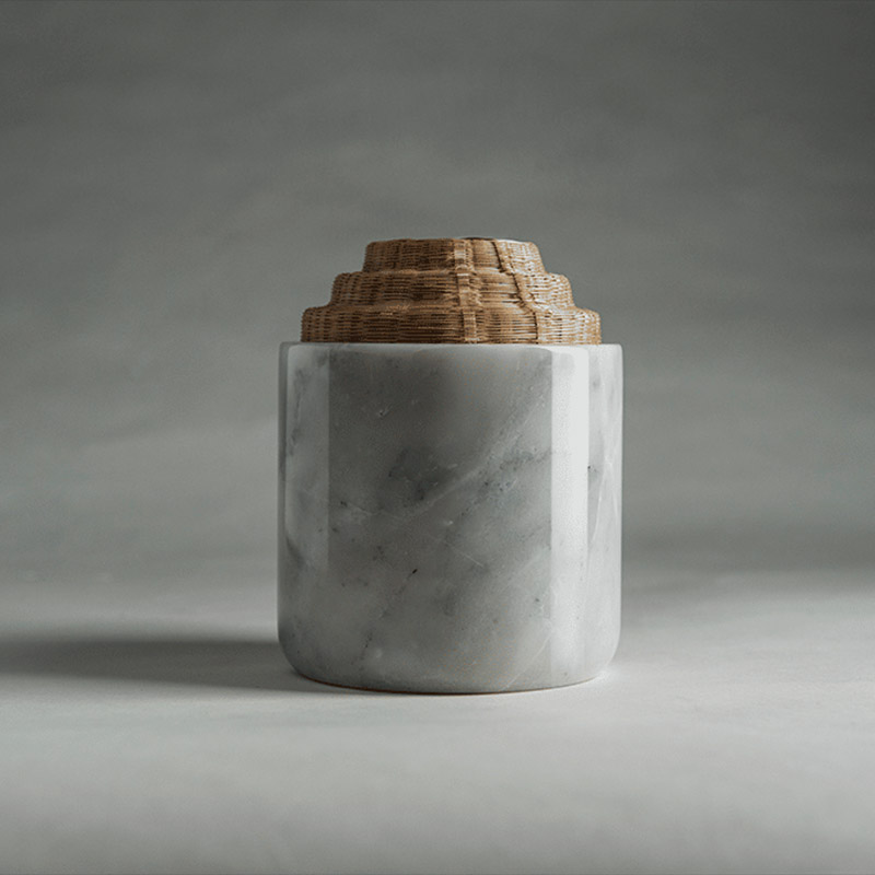 Round Tall Container - White